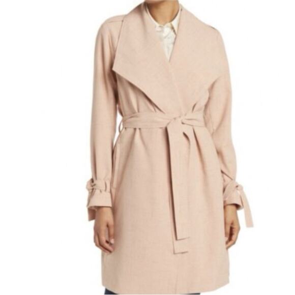 Halogen Drape Lapel Tie Waist Topper Coat Pink Smoke Women’s Size 3X NWT - Picture 1 of 9